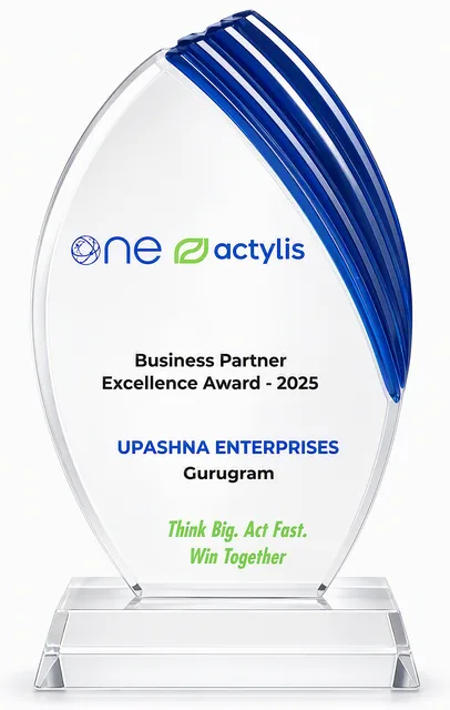 Business Partner Excellence — presented to Upashna Enterprises by Actylis · India Sales Summit, 2025