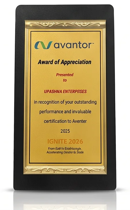 Outstanding Contribution — presented to Upashna Enterprises by Avantor · Ignite 2026, 2025