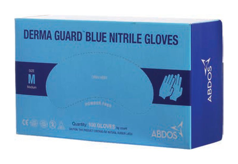 Derma Guard Blue Nitrile Gloves - 9.5 Inches Length