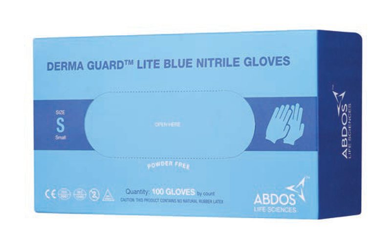 Derma Guard Lite Blue Nitrile Gloves – 9.5 Inches Length
