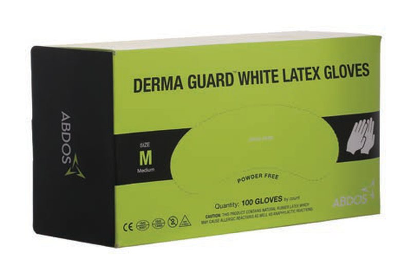 Derma Guard White Latex Gloves - 9.5 Inches Length